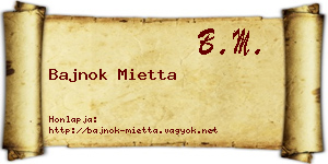 Bajnok Mietta névjegykártya